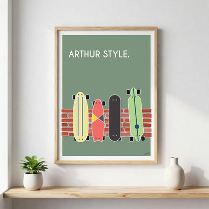 Poster skate urban lifestyle – décoration murale inspirée du skateboard et de la culture street.