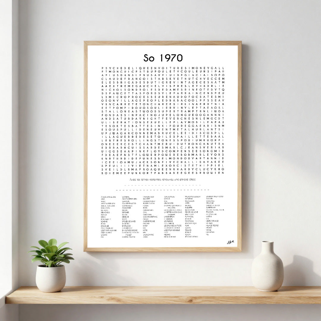 Poster So 1970 – décoration murale inspirée des années 70 et du style rétro.