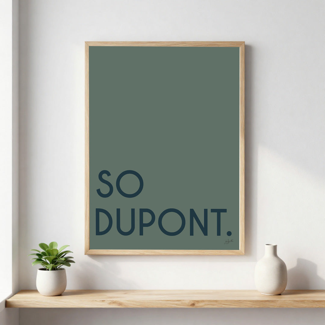 Poster So name personnalisée avec texte personnalisé, décoration murale moderne fabriquée en France.
