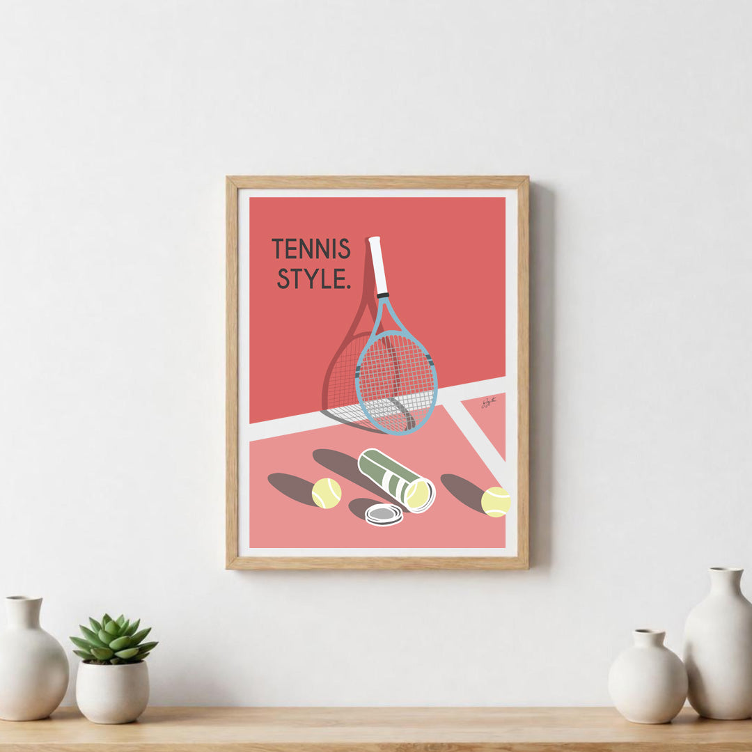 Affiche tennis Roland-Garros – décoration murale inspirée du tennis et du célèbre tournoi sur terre battue.