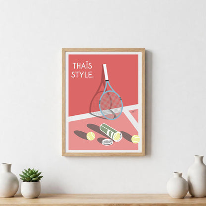 Affiche tennis Roland-Garros – décoration murale inspirée du tennis et du célèbre tournoi sur terre battue.