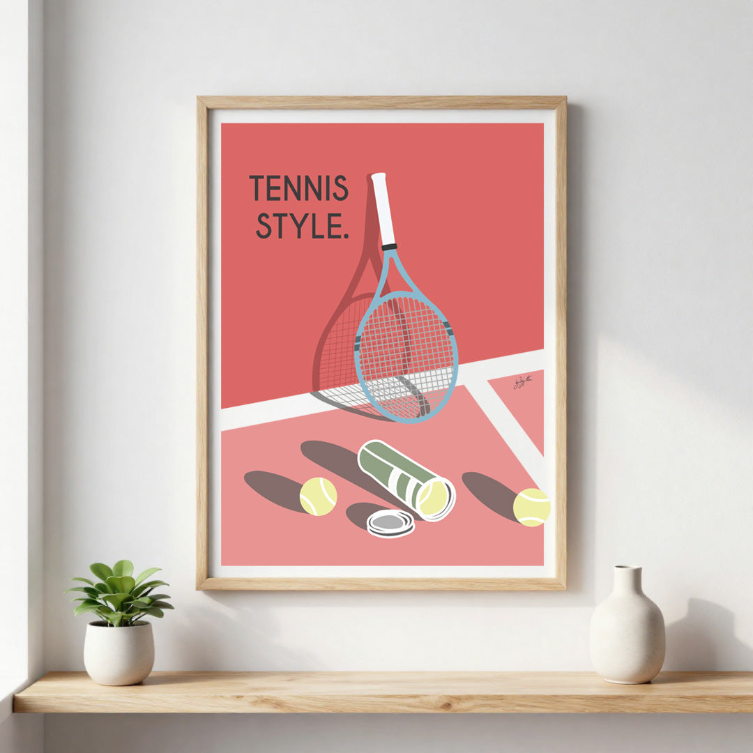 Affiche tennis Roland-Garros – décoration murale inspirée du tennis et du célèbre tournoi sur terre battue.