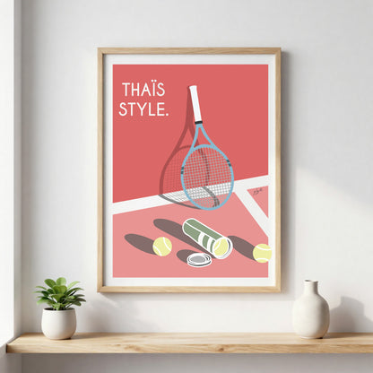 Affiche tennis Roland-Garros – décoration murale inspirée du tennis et du célèbre tournoi sur terre battue.
