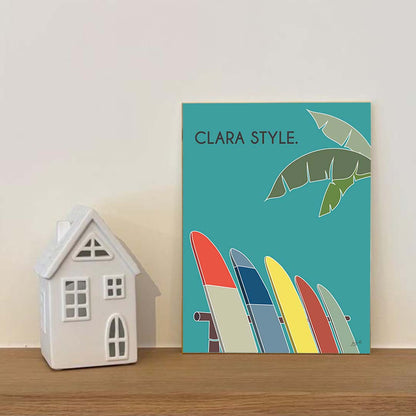 Surf Style. bleu personnalisé - Laminé